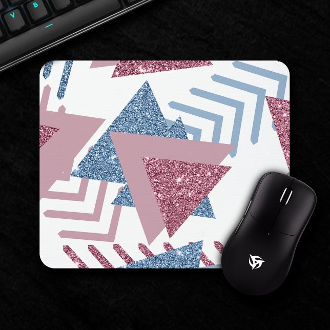 Mousepad abstrato lunar 80s | Rosa empoeirado e Mo personal (Criador carregado)