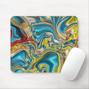 Mousepad abstrato marble espirra azul-azul-turquesa-lacrime