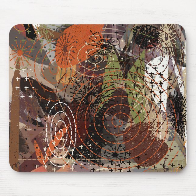 Mousepad Abstrato Mídia mista Cores do outono Terrestre (Frente)