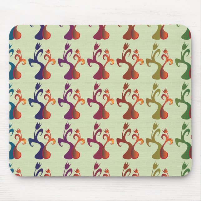 Mousepad Abstrato Modern Multicolor Tulip Floral design (Frente)