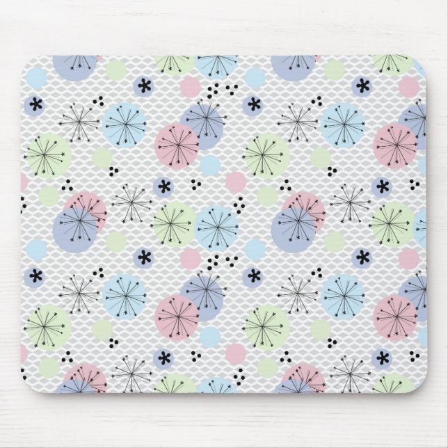 Mousepad Abstrato moderna forma círculos luz bolinhas com (Frente)