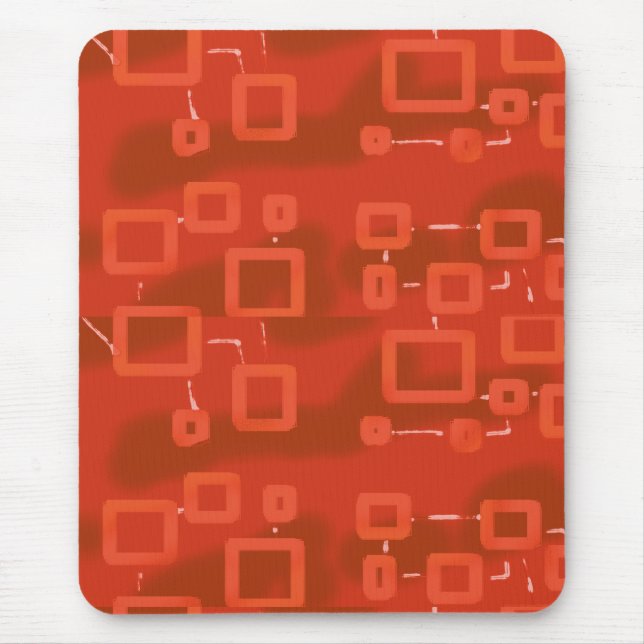 Mousepad Abstrato Moderno Caprichoso Vermelho (Frente)
