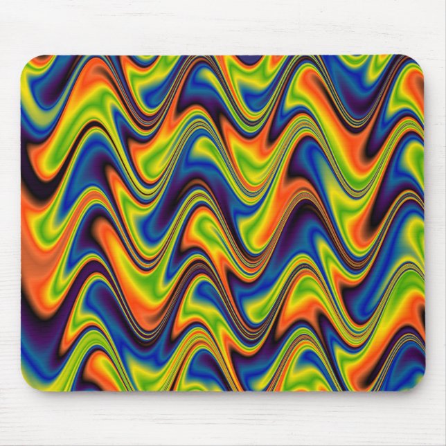 Mousepad Abstrato Multicolorido Ondulado (Frente)