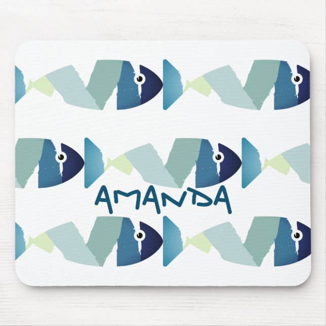 Mousepad Abstrato Natação Azul (Frente)
