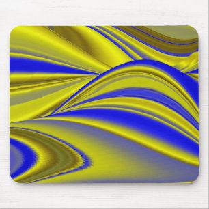 Mousepad Abstrato no azul ouro-amarelo