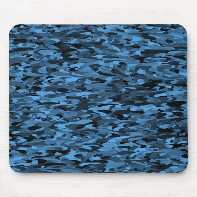 Mousepad Abstrato - Padrão Azul Preto (Frente)