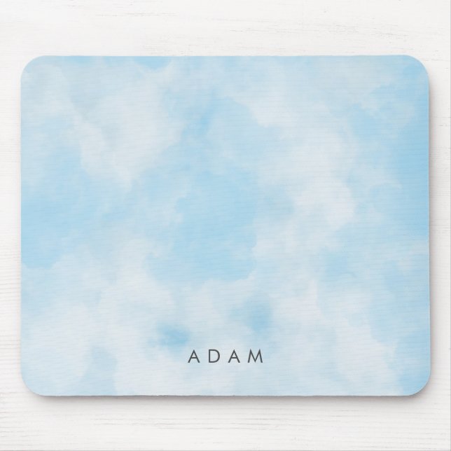 Mousepad Abstrato Pastel Blue Sky Clouds Personalizar (Frente)