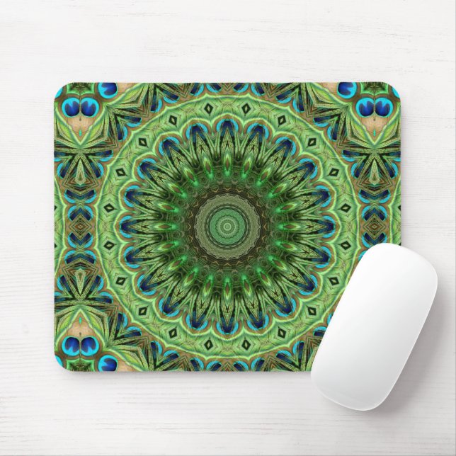Mousepad Abstrato Peacock Medallion Design (Com mouse)