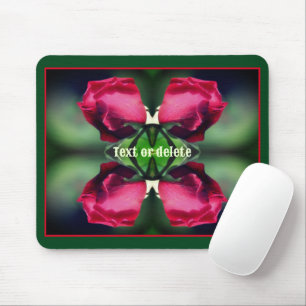 Mousepad Abstrato personalizado Red Rosebud Bending