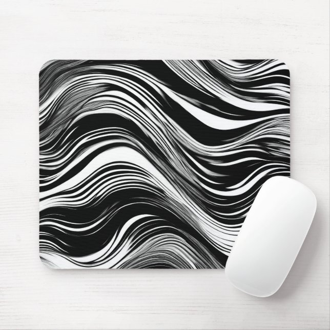 Mousepad Abstrato preto e branco (Com mouse)