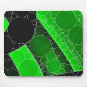 Mousepad Abstrato preto verde fluorescente do círculo