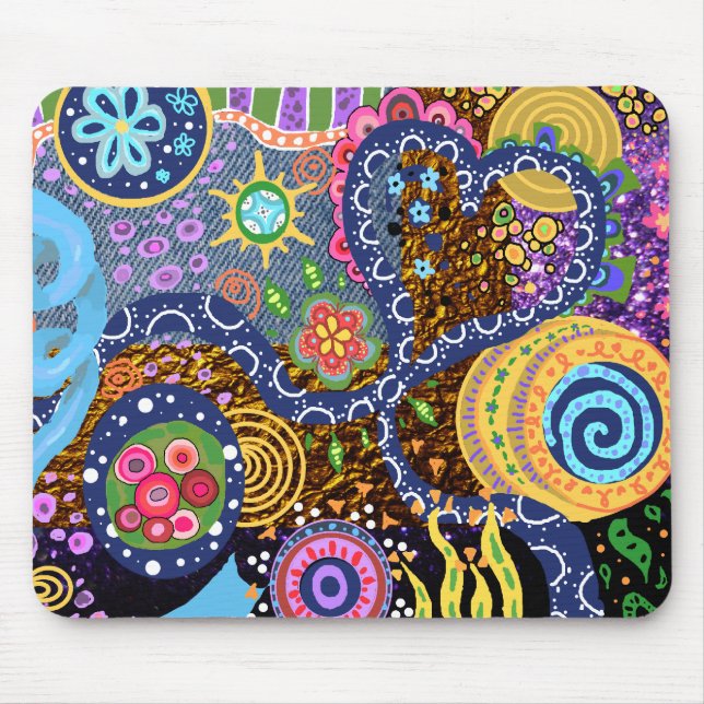 Mousepad abstrato psicadélico do teste padrão (Frente)