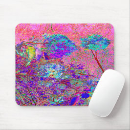 Mousepad Abstrato púrpura e azul-hidrangea com magenta