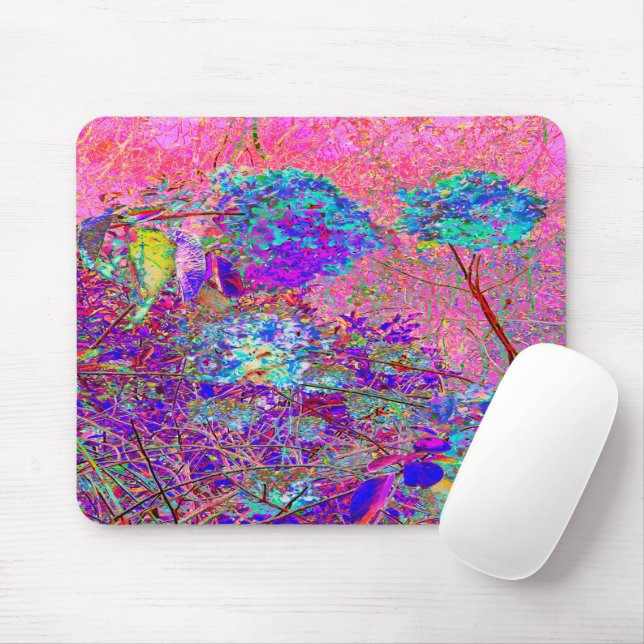 Mousepad Abstrato púrpura e azul-hidrangea com magenta (Com mouse)