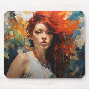 Mousepad Abstrato Redhead Girl
