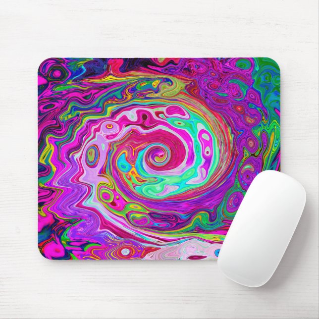 Mousepad Abstrato Retro Magenta - Rodovalho Arco-Íris Magen (Com mouse)