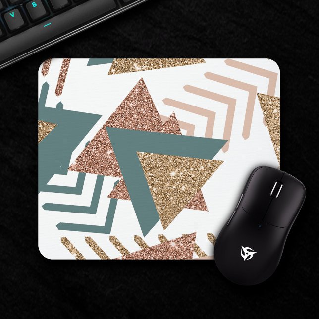Mousepad abstrato retroativo 80s | Paleta verde e Dourada d (Criador carregado)