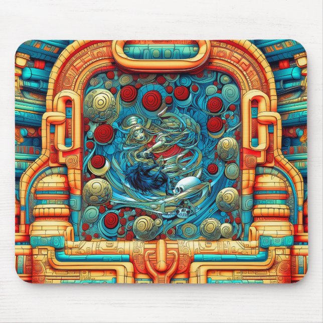 Mousepad Abstrato Rosas Sacerdotisa Testemunha Colorida Art (Frente)