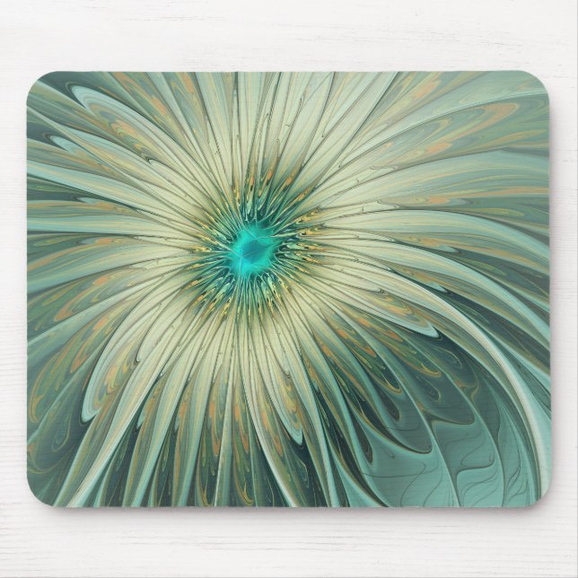 Mousepad Abstrato Sage Green Fantasy Flor Arte Fractal (Frente)