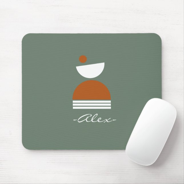 Mousepad Abstrato simples, simples, de cor verde (Com mouse)