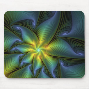 Mousepad Abstrato Star, Ouro Verde brilhante Arte Fractal