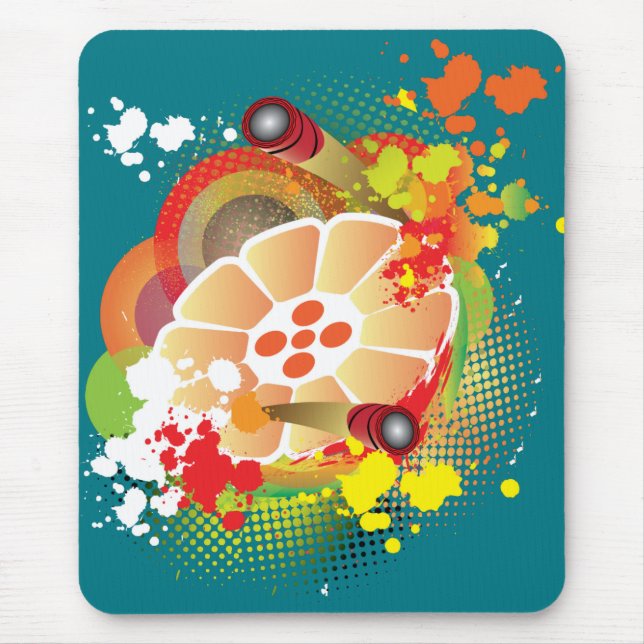 Mousepad Abstrato Steelpan com pansticks e barra de tintas (Frente)