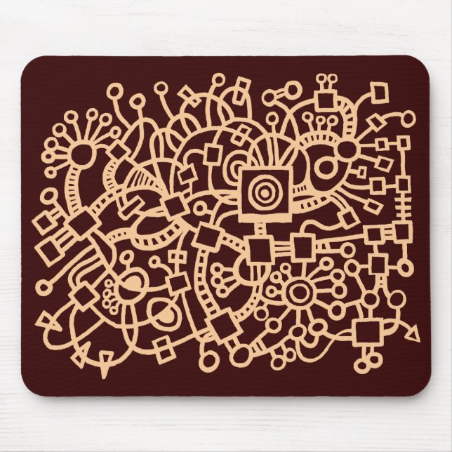 Mousepad Abstrato Structure - Areia em Dk Brown (Frente)