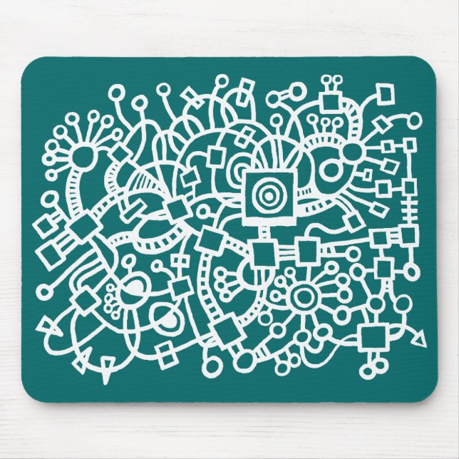Mousepad Abstrato Structure - Branco em Moss Green (Frente)