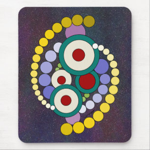 Mousepad Abstrato Trabalho de arte de círculos