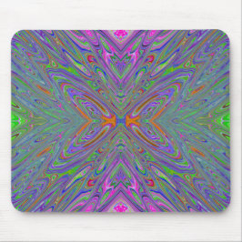 Mousepad Abstrato Trippy Purple, Orange e Green Butfly