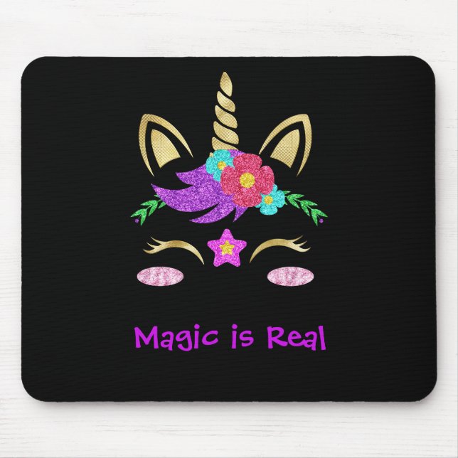 Mousepad Abstrato Unicorn Magic Rainbow Colors Personalize (Frente)