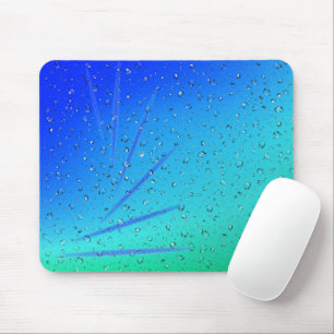 Mousepad Abstrato verde e azul com gotas de chuva
