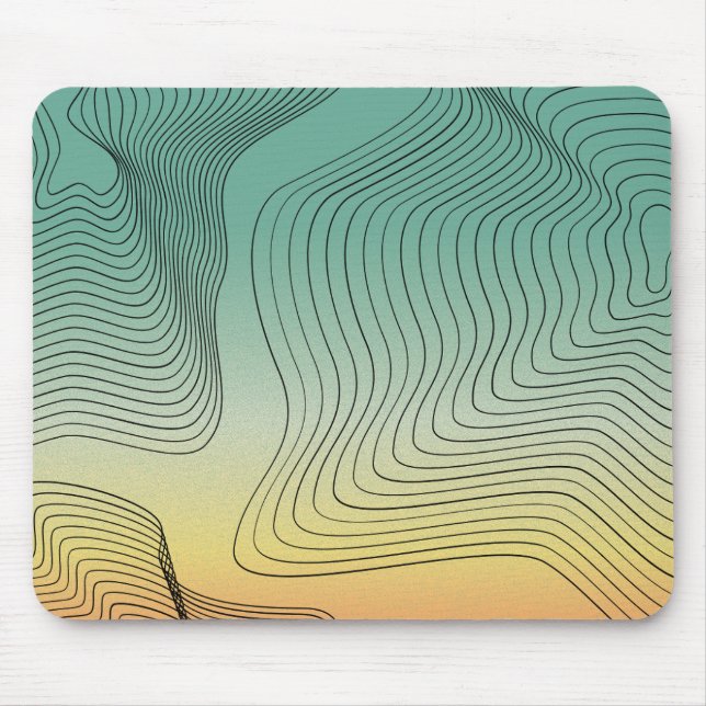 Mousepad Abstrato verde e proteção laranja do mouse (Frente)