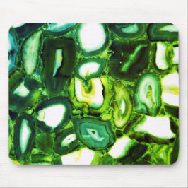 Mousepad Abstrato verde-geode, gemstone verde