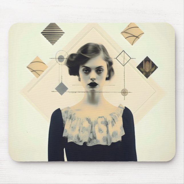 Mousepad Abstrato Vintage Girl (Frente)