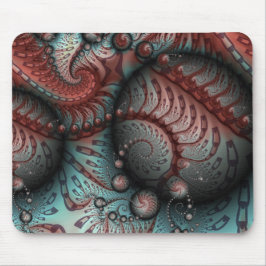 Mousepad Abstrato Vivid Fantasy Fractal Art Brown Blue