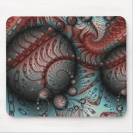 Mousepad Abstrato Vivid Fantasy Fractal Art Brown Blue