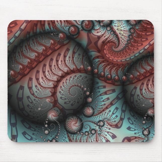 Mousepad Abstrato Vivid Fantasy Fractal Art Brown Blue (Frente)