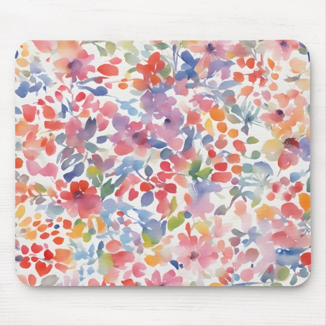 Mousepad Abstrato Watercolor - Florais Perdidos (Frente)