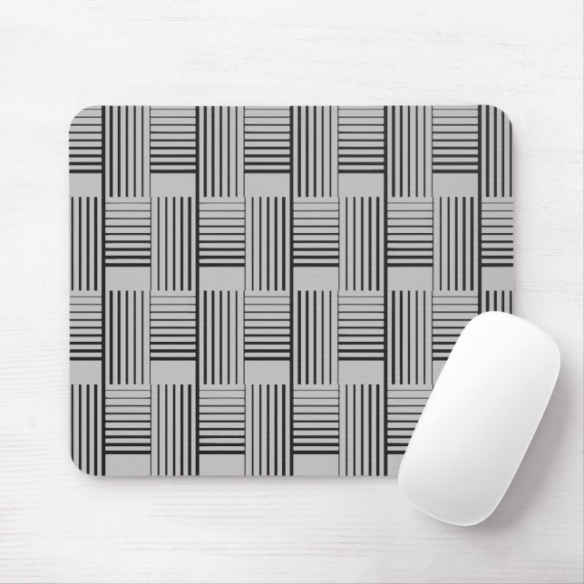 Mousepad Abstrato Weave Na Cinza De Prata (Com mouse)