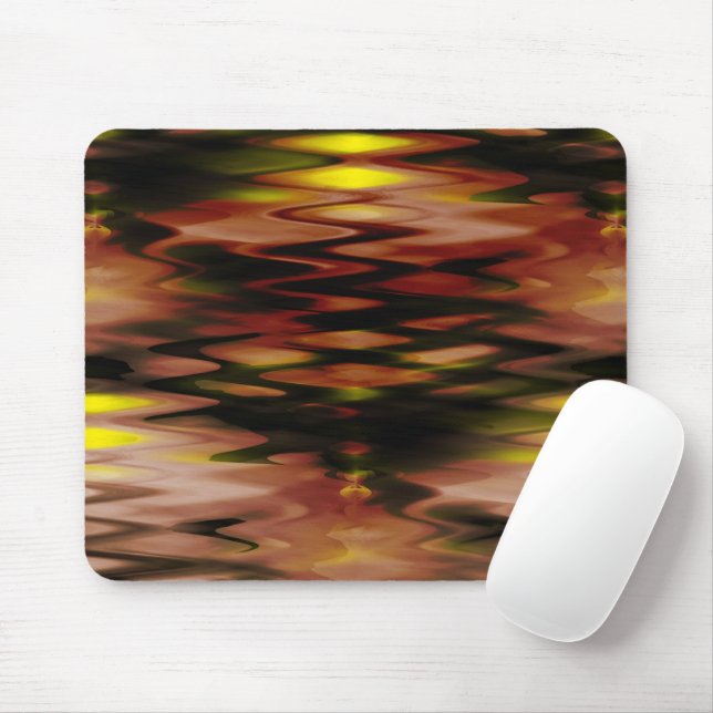Mousepad Abstrato zag de forma gradiente castanha a amarela (Com mouse)