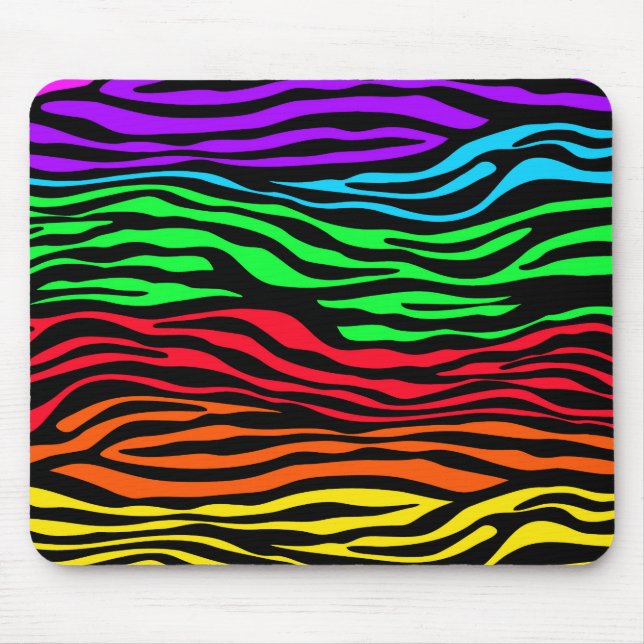 Mousepad Abstrato Zebra colorida (Frente)