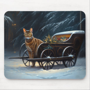 Mousepad Abyssinian Snowy Sleigh Passeia Decência de Natal