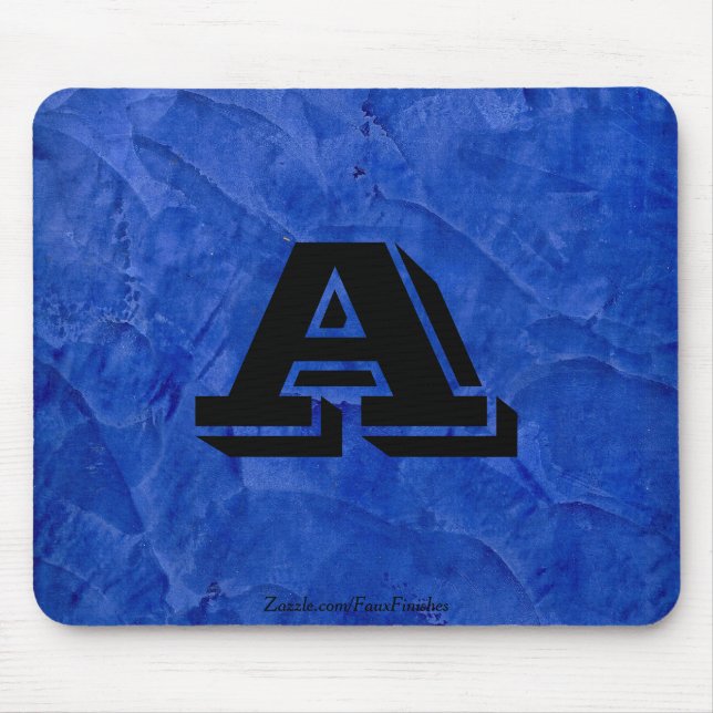 Mousepad Acabamento Falso Azul Toscano Monograma (Frente)
