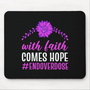Mousepad Acabar Com Overdose Com Fé Vem Esperança Roxo Flor