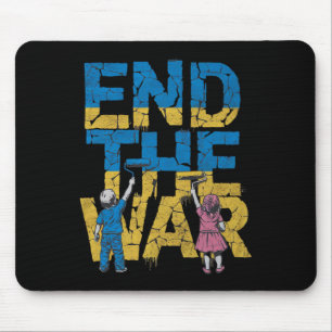 Mousepad Acabe Com a Guerra Grafite Crianças Apoiam Zelensk