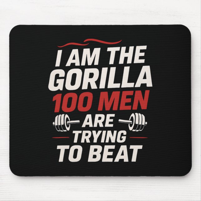 Mousepad Academia Alpha Gorilla Bodybuilding Engraçado Negr (Frente)