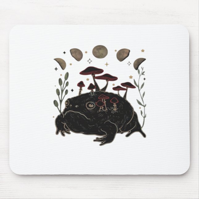 Mousepad Academia Moon Witchy Goblincore Aesthetic Frog Cla (Frente)