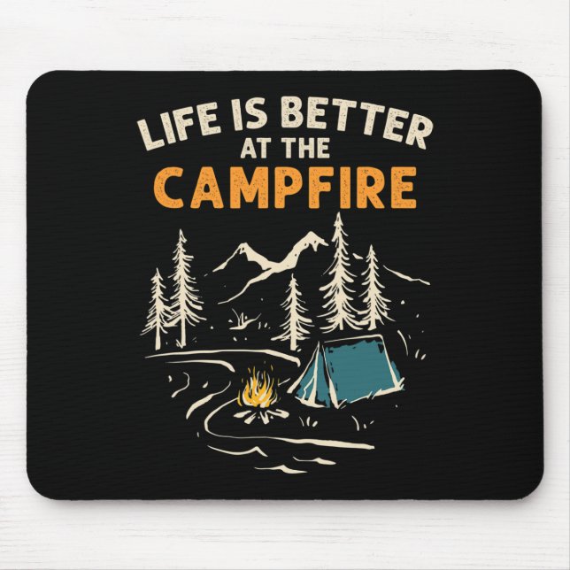 Mousepad Acampamento Camping Acampamento Fogueira A Vida É  (Frente)