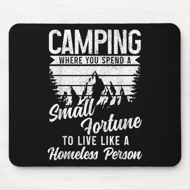 Mousepad Acampamento Cômico Acampante  (Frente)